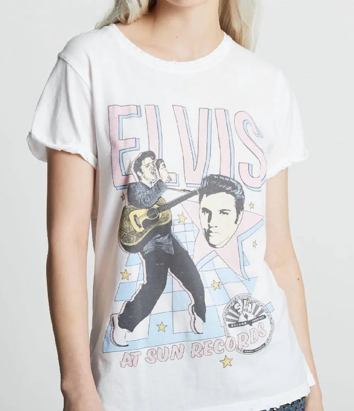 Elvis At Sun Records Tee In White