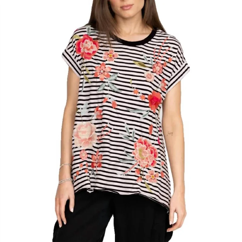 Joya Relaxed Drape Tee In Sti