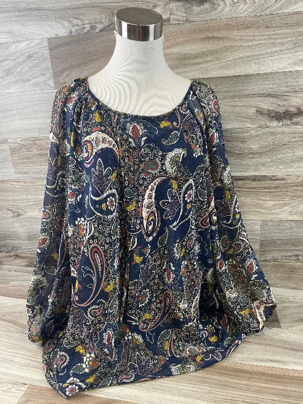 Paisley Print Top Short Sleeve Clothes Mentor, Size 2x