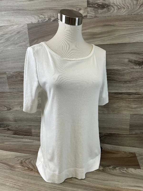 White Top Short Sleeve Basic Chicos, Size M