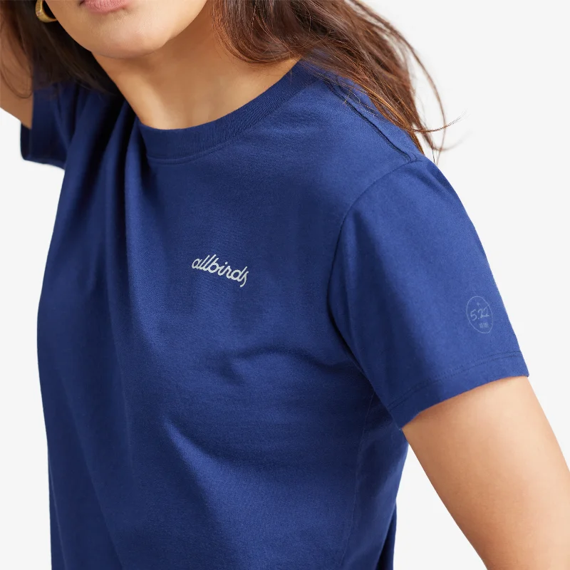 Women's Organic Cotton Tee - Logo - Deep Navy