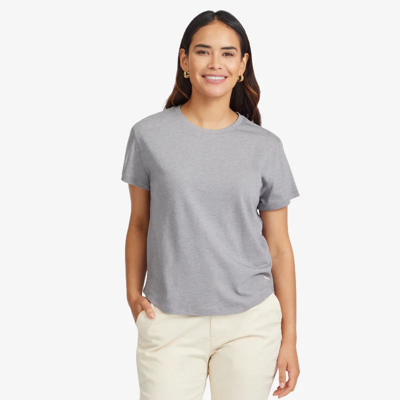 Women's Soft Merino Tee - Medium Grey