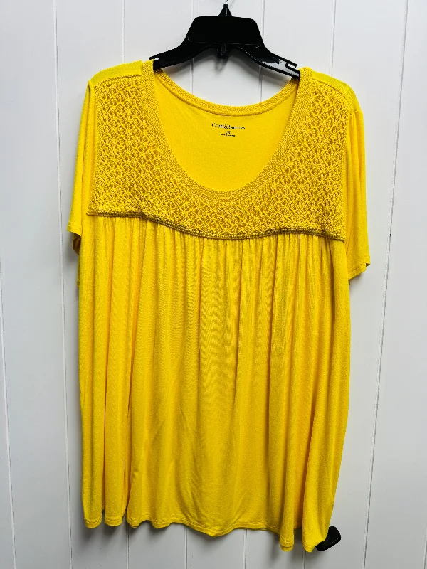 Yellow Top Short Sleeve Croft And Barrow, Size 2x