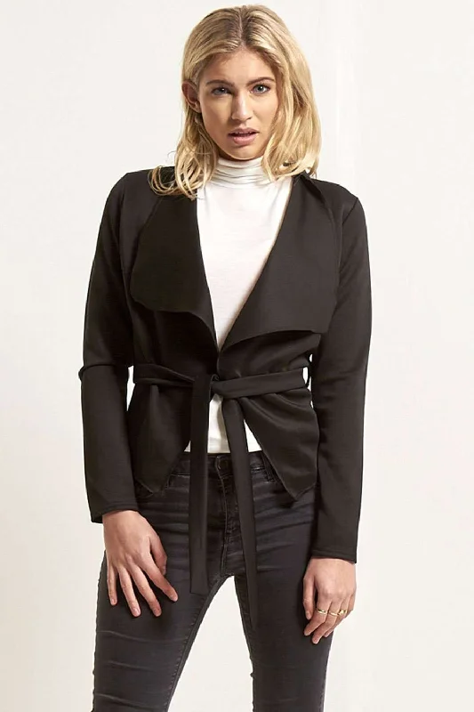 Daryl Long Sleeve Waterfall Cropped Jacket