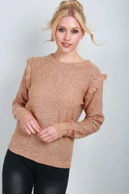 Nancy Long Sleeve Frilly Knitted Jumper