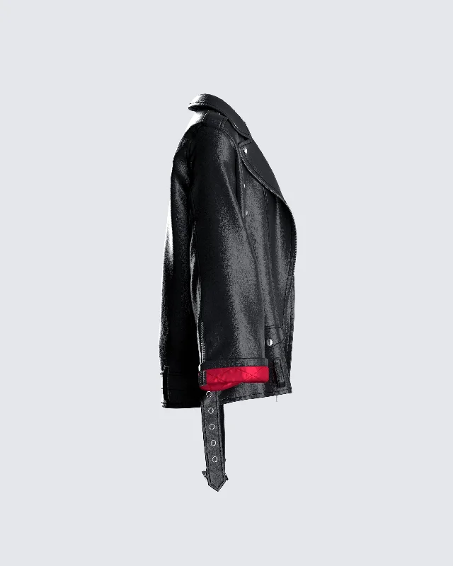 Tarja Black Vegan Leather Jacket Tarja Black Vegan Leather Jacket