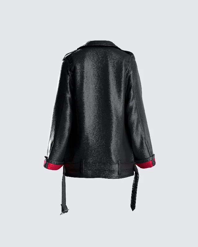 Tarja Black Vegan Leather Jacket Tarja Black Vegan Leather Jacket