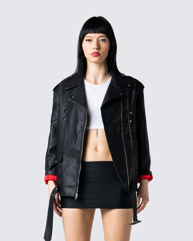 Tarja Black Vegan Leather Jacket Tarja Black Vegan Leather Jacket