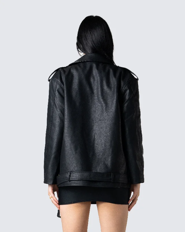 Tarja Black Vegan Leather Jacket Tarja Black Vegan Leather Jacket