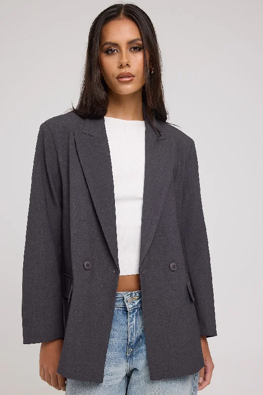 Perfect Stranger Tomo Oversized Blazer Grey