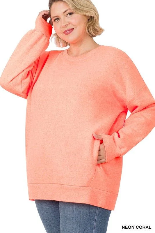 Plus Long Sleeve Round Neck Sweatshirt